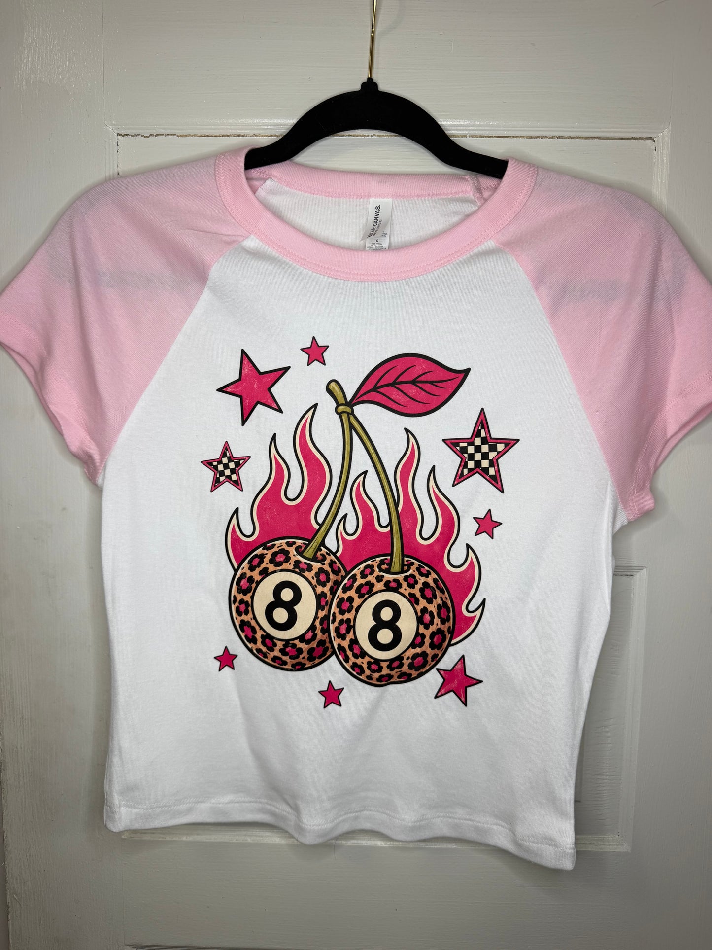 8 Ball Cherry Cropped Tee