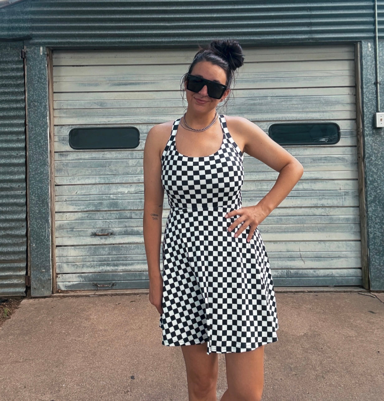 Athletic Dress / Swim Suit - Checkered