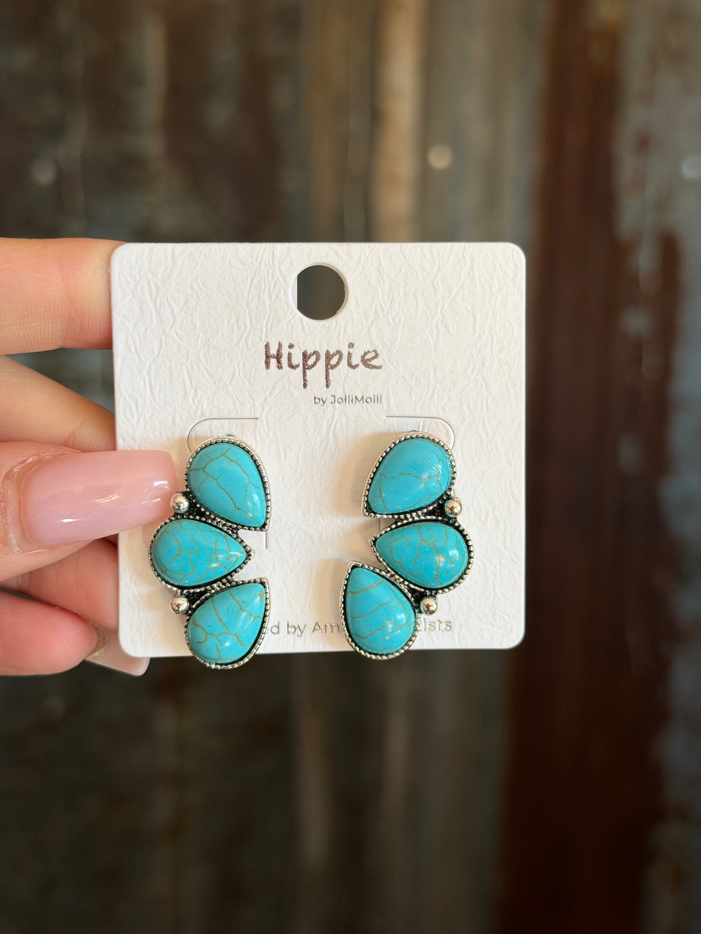 3 Stone Cluster Earrings