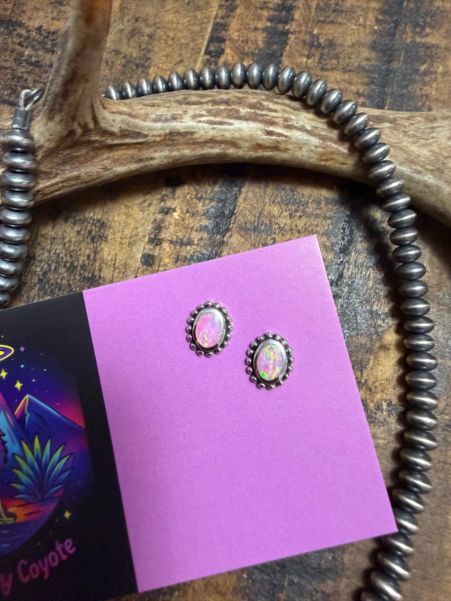 Opal Oval Stud Earrings