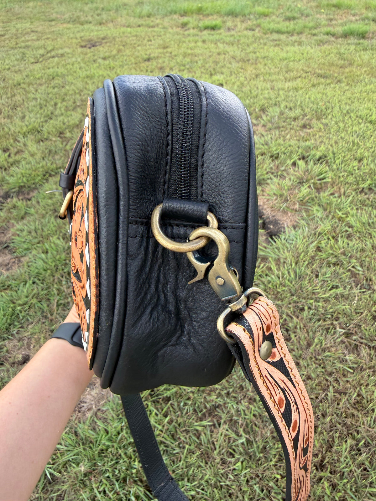 Bit / Tooled Crossbody Purse