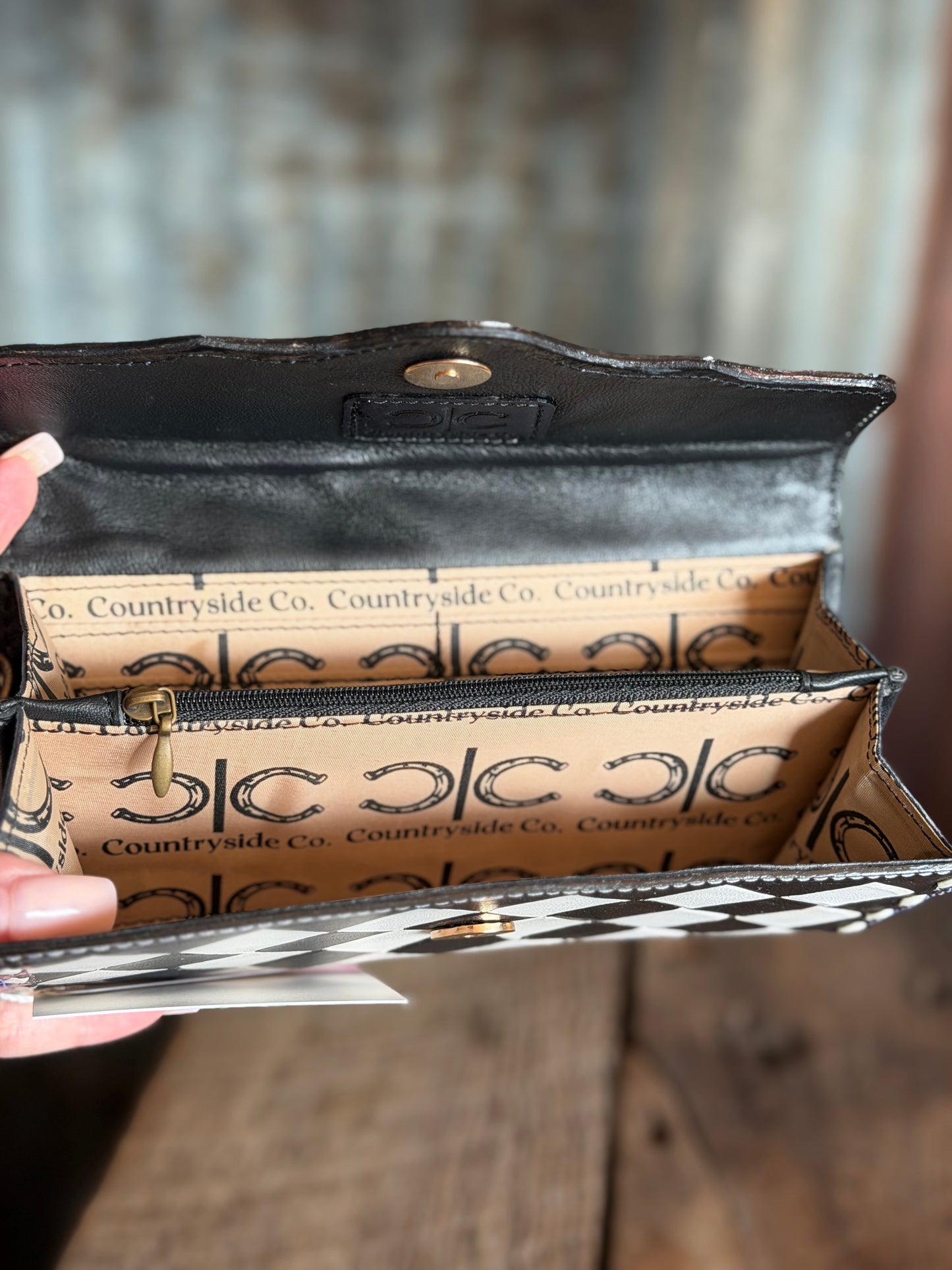 Tooled / Checkered Wallet Wristlet
