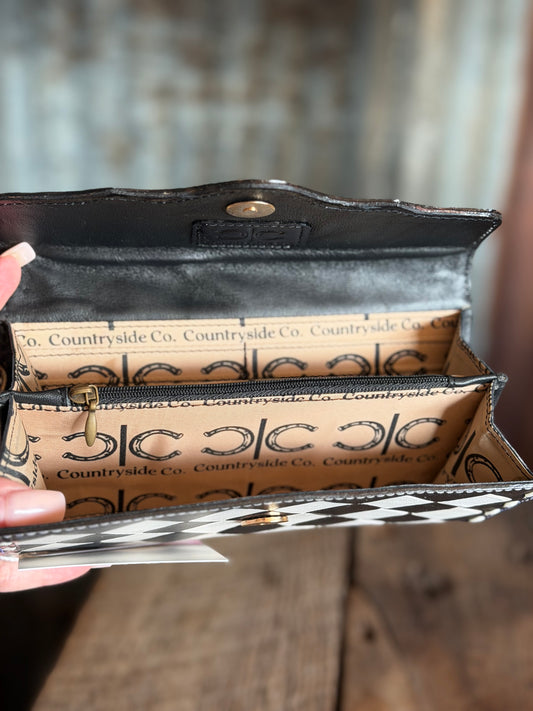 Tooled / Checkered Wallet Wristlet