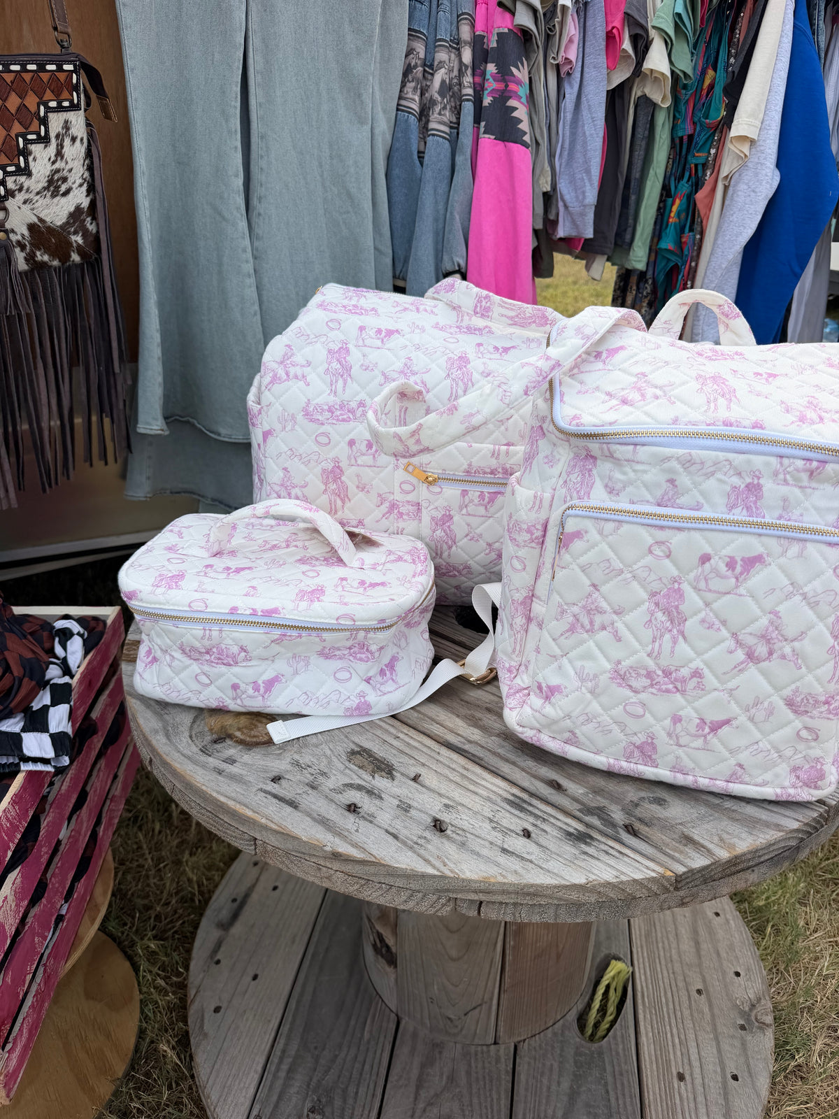 Quilted Western Makeup Case / Train Case