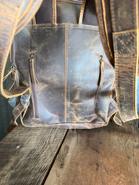 Rustic Leather Backpack