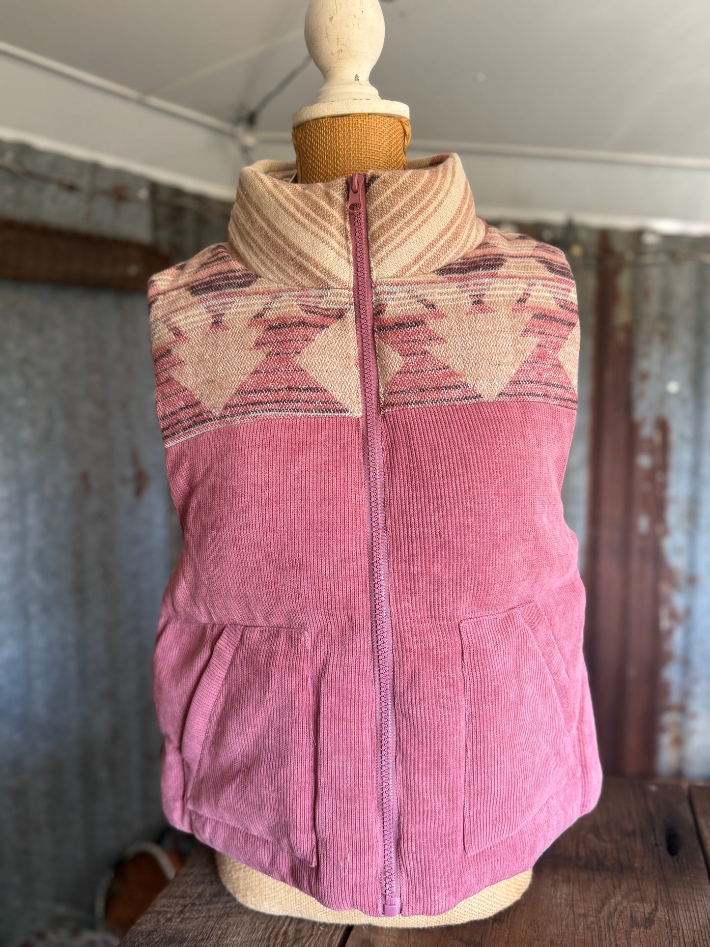 Aztec Vest - Mauve