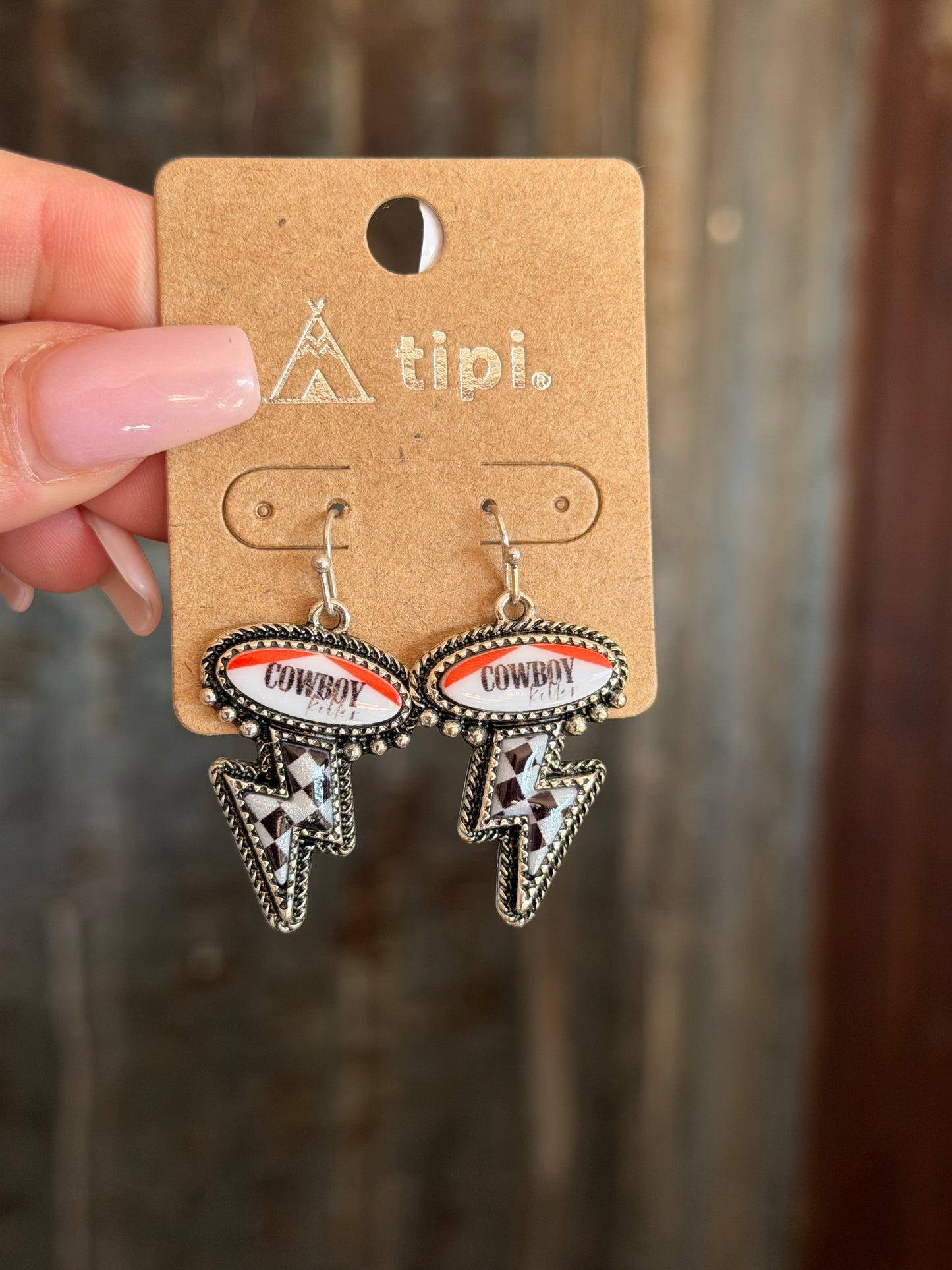 Cowboy Killer Earrings - Checked Bolt