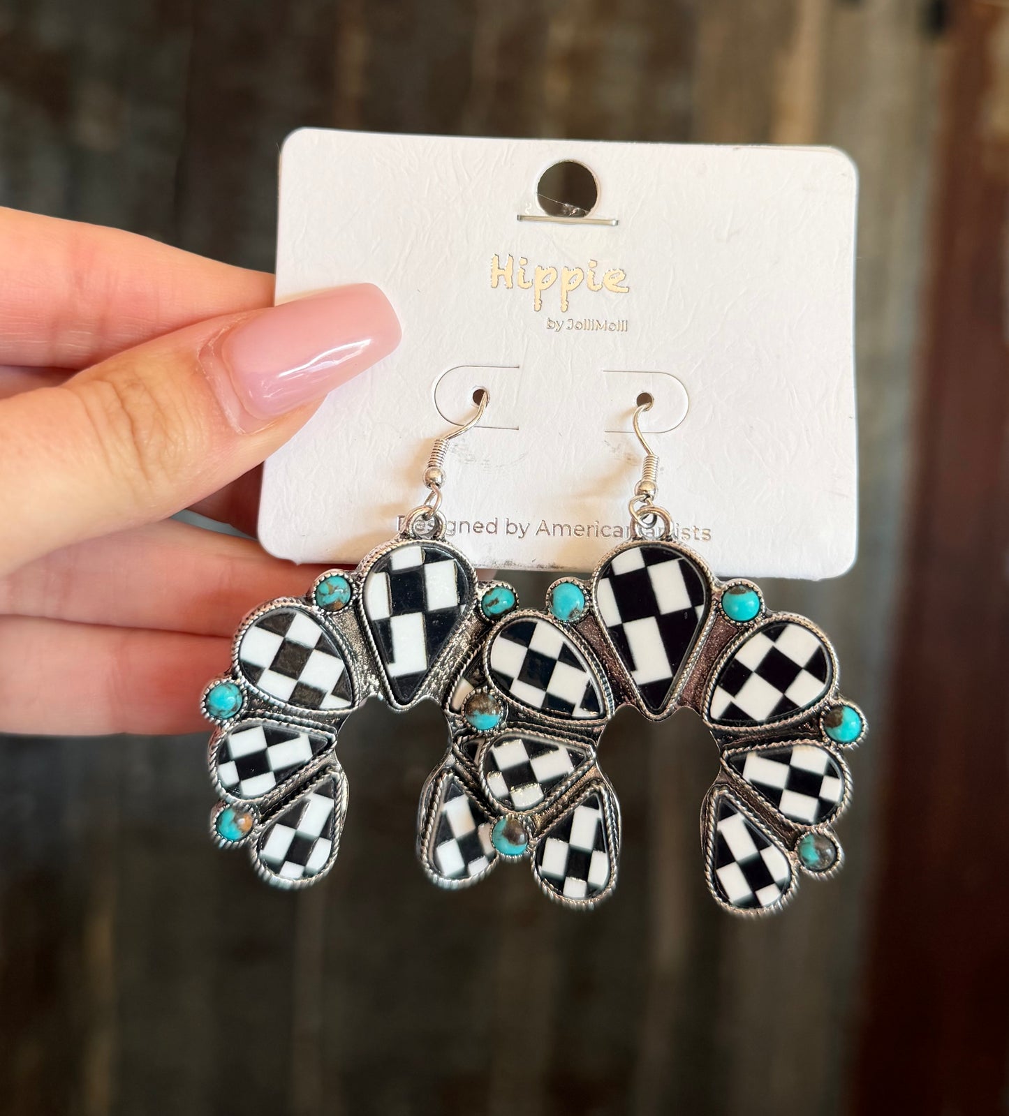Checkered Squash Earrings