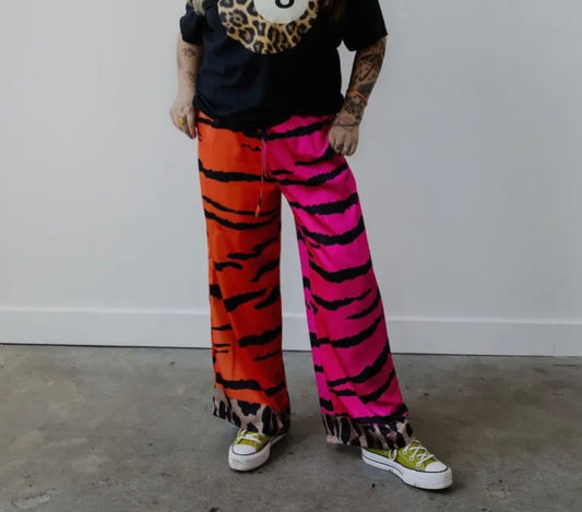 Half & Half Silk Pants