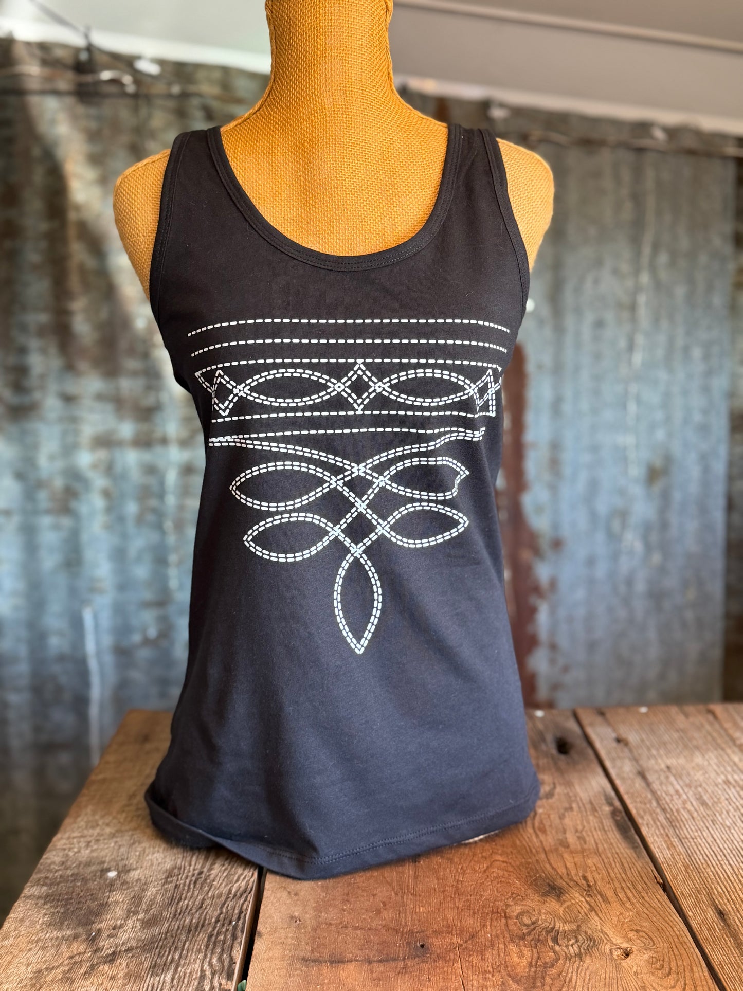 Boot Stitch Tank - Black