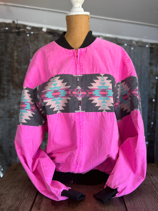 Retro Bomber Jacket - Pink