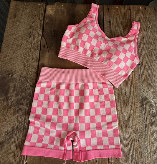 Checkered Set - Pink