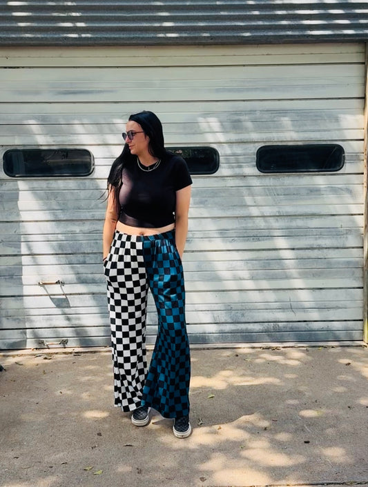 Half & Half Checkered Pants
