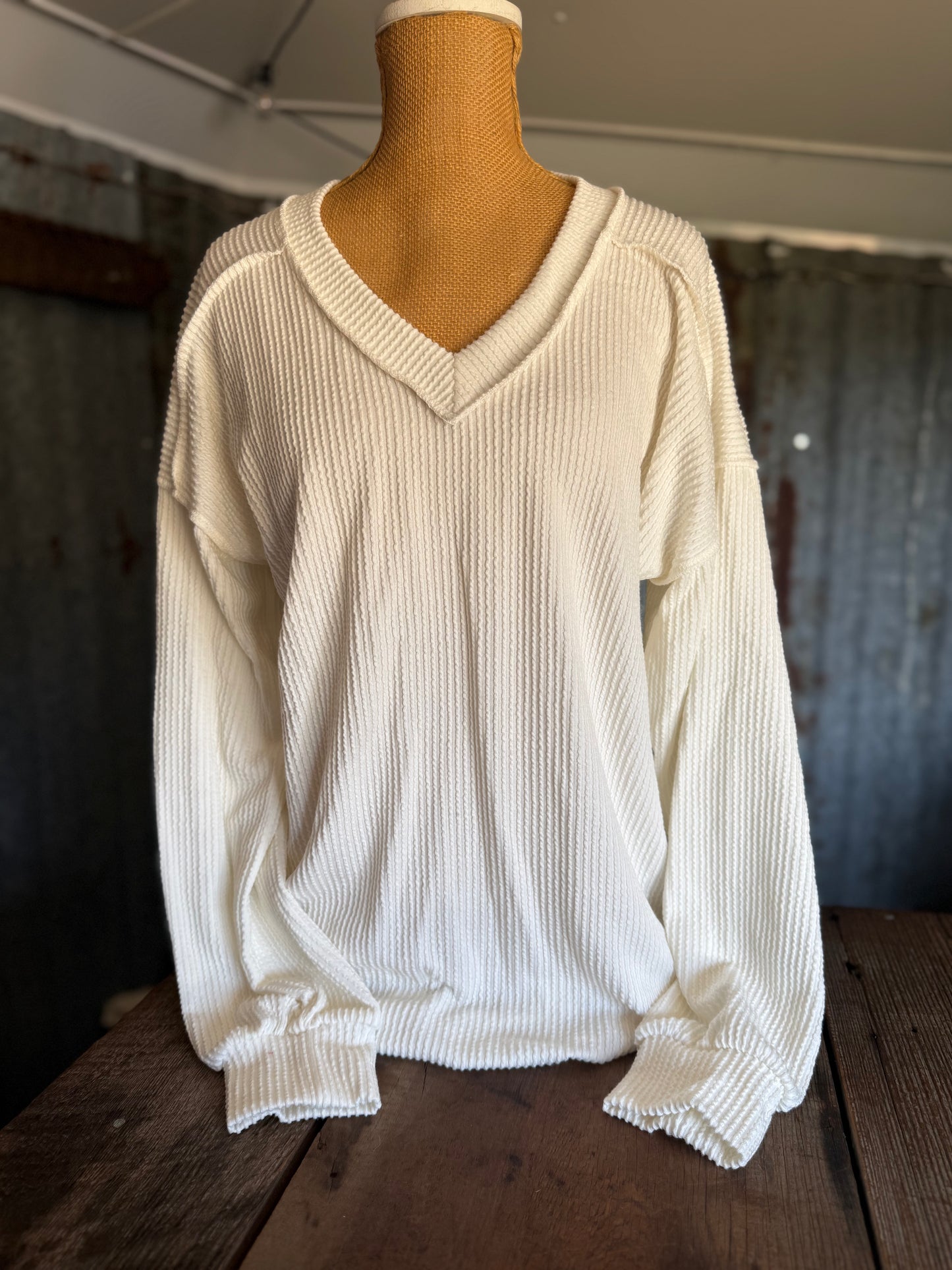 Ribbed Long Sleeve - White