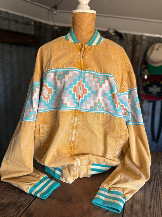 Retro Bomber Jacket - Mustard