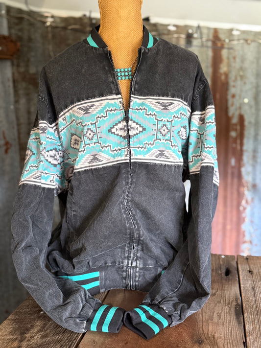 Retro Bomber Jacket - Black