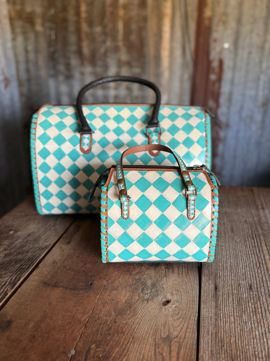 Checkered Speedy - Turquoise