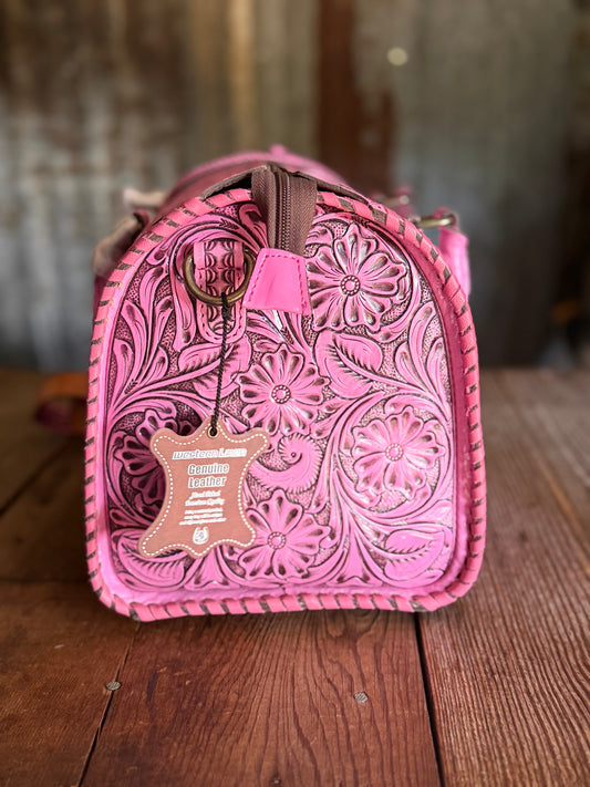 Pink Girl Tooled Speedy - Large