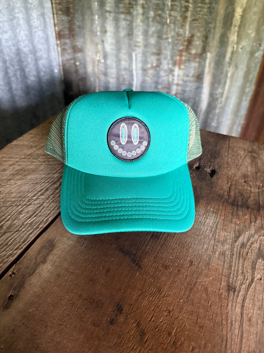 Smiley Trucker Cap - Ponytail Style