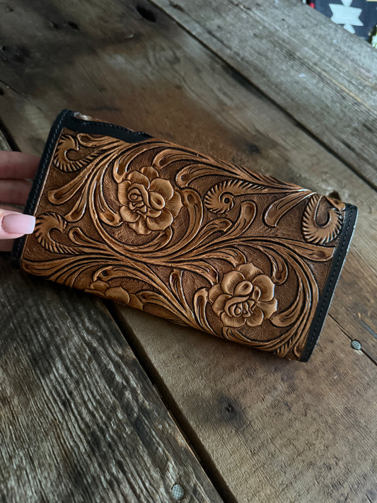 Cowhide & Tooled Wallet