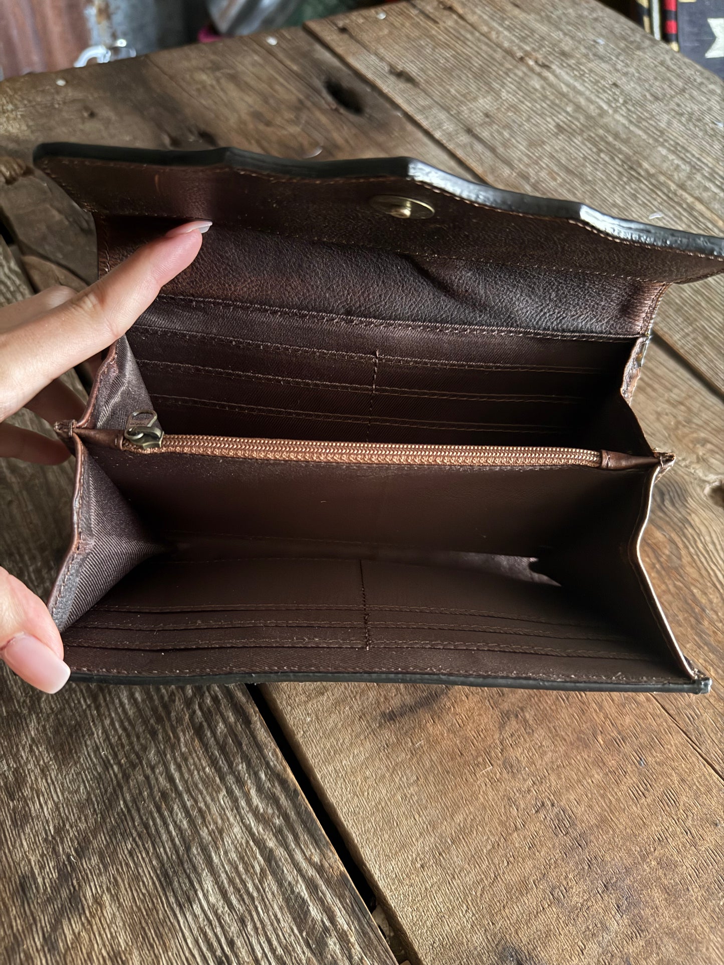 Cowhide & Tooled Wallet