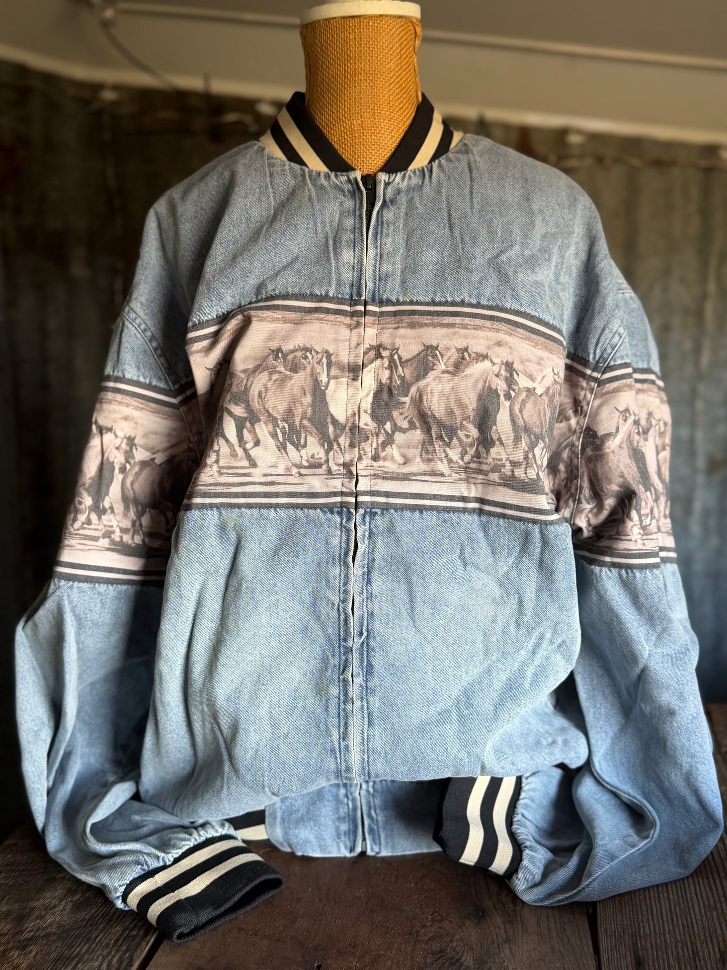 Retro Bomber Jacket - Wild Horses