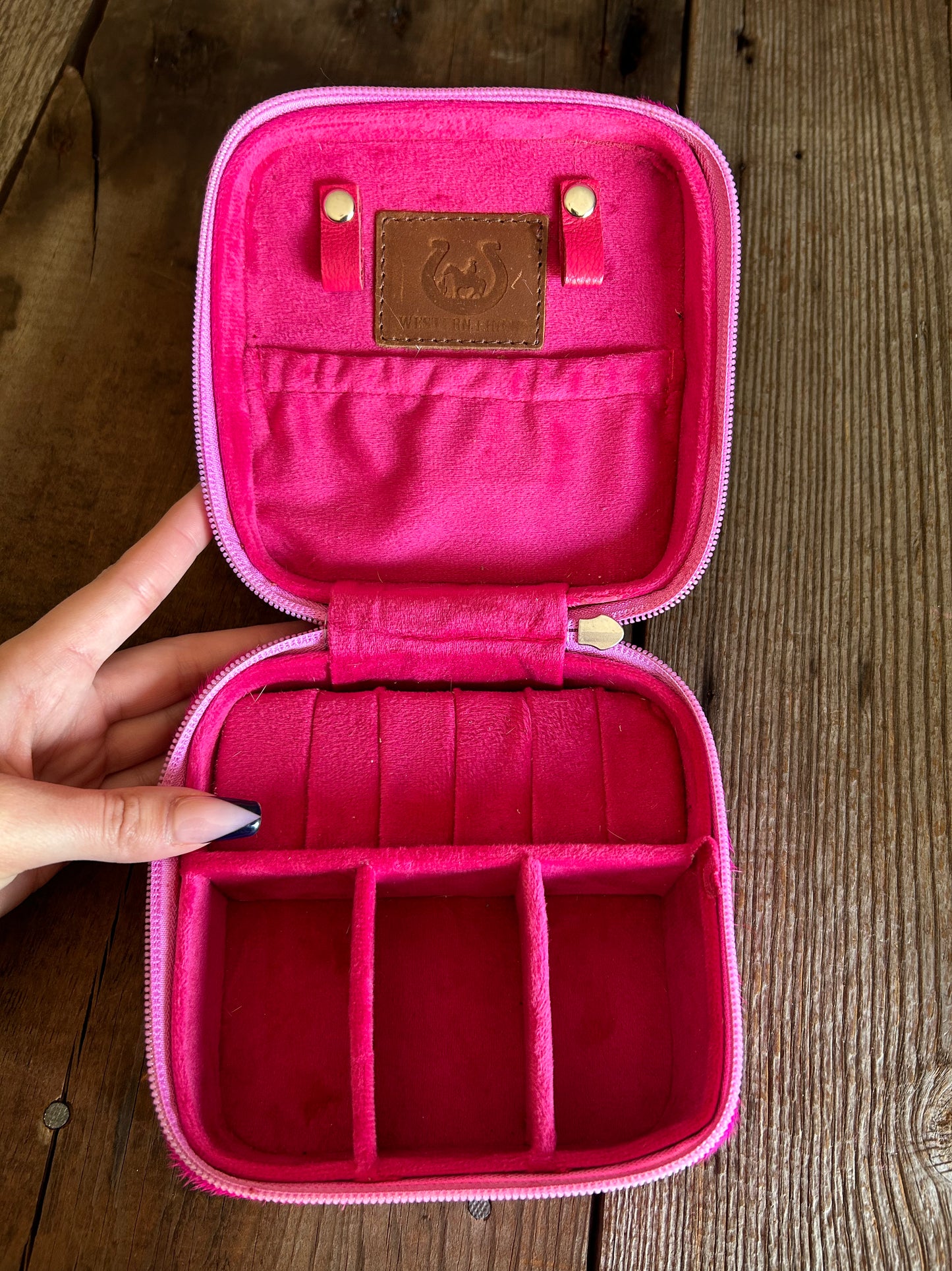 Small Jewelry Box - Pink Cowhide