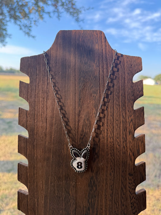 8 Ball Bunny Necklace