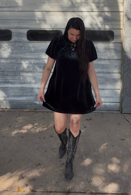 Holiday Velvet Dress - Forest