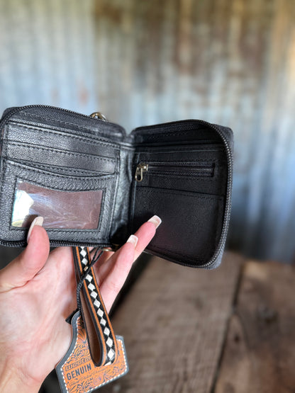 Checkered Wristlet Wallet