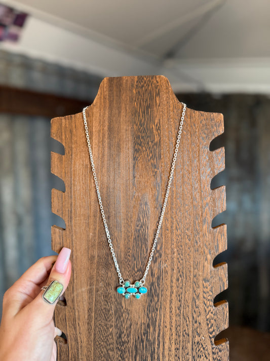 Authentic Turquoise Cluster Necklace