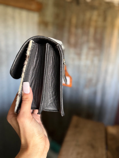 Checkered/ Cowhide Mini Crossbody