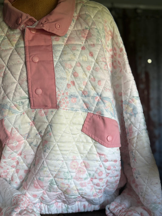 Pink Quilted Pullover