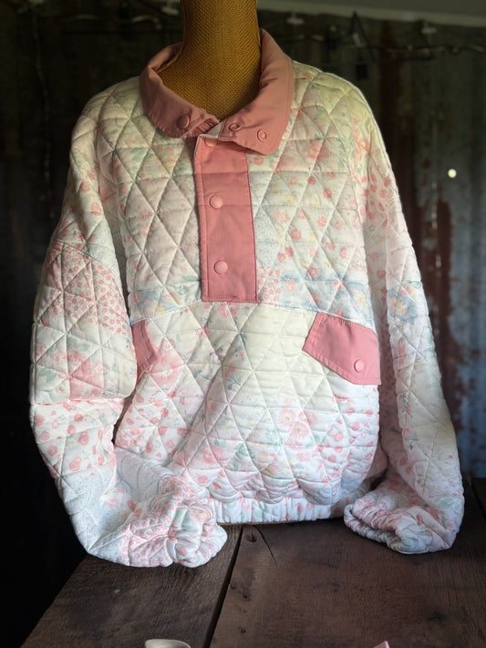 Pink Quilted Pullover