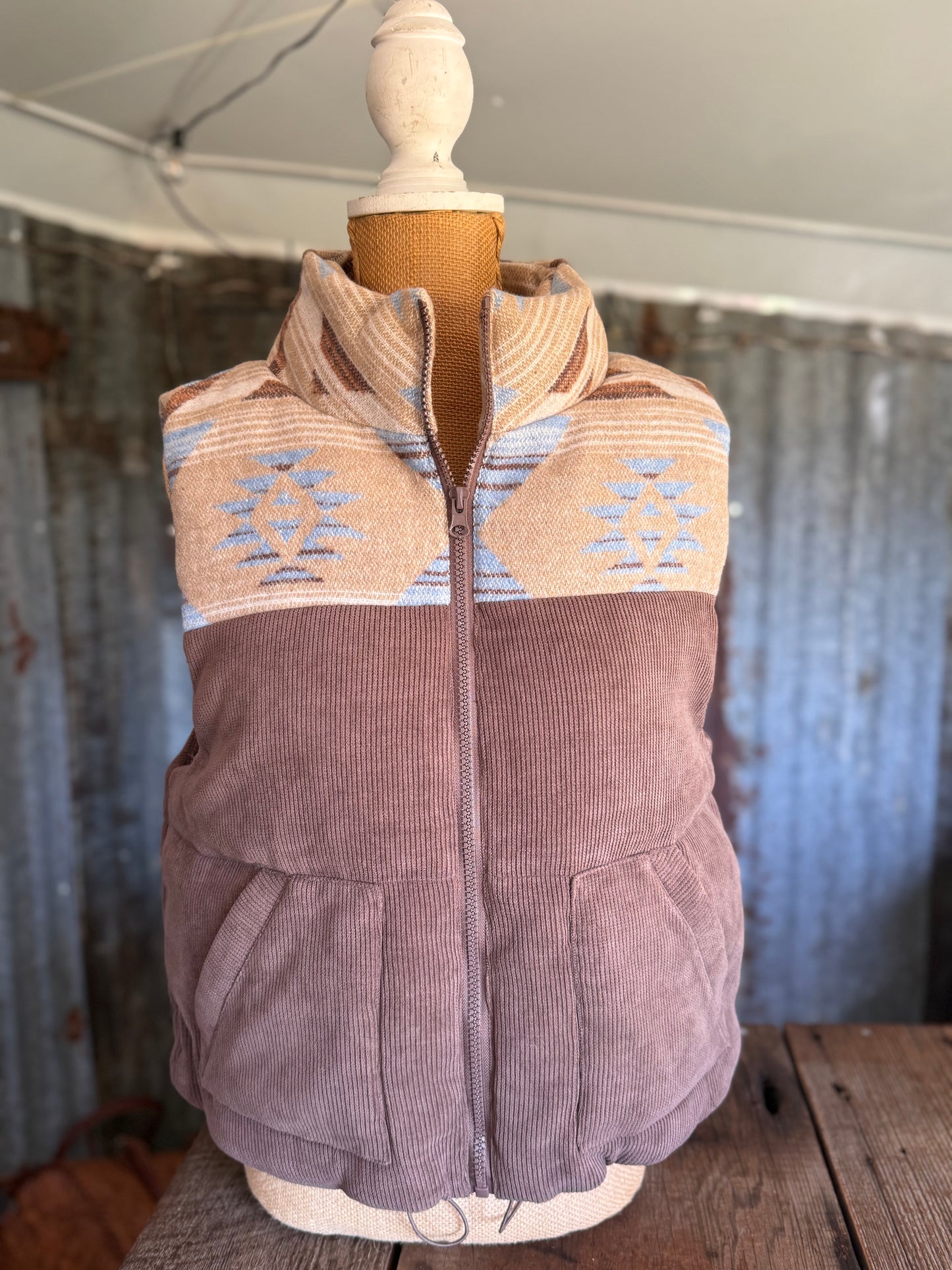 Aztec Vest - Brown