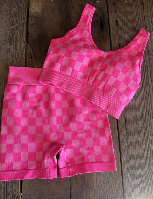 Checkered Set - Pink / Pink