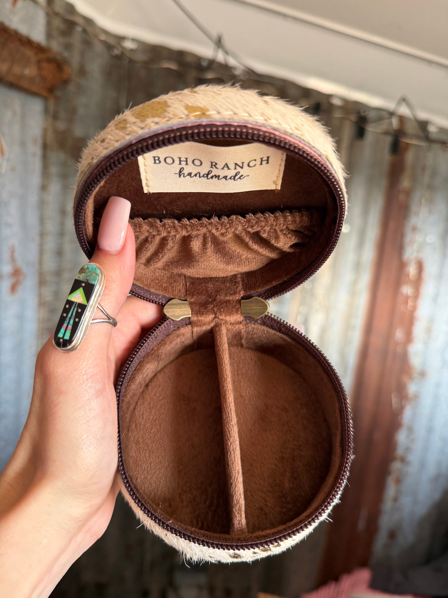 Mini Cowhide Jewelry Case