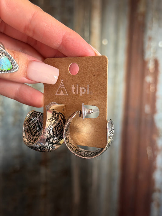 Small Aztec Hoop Earrings