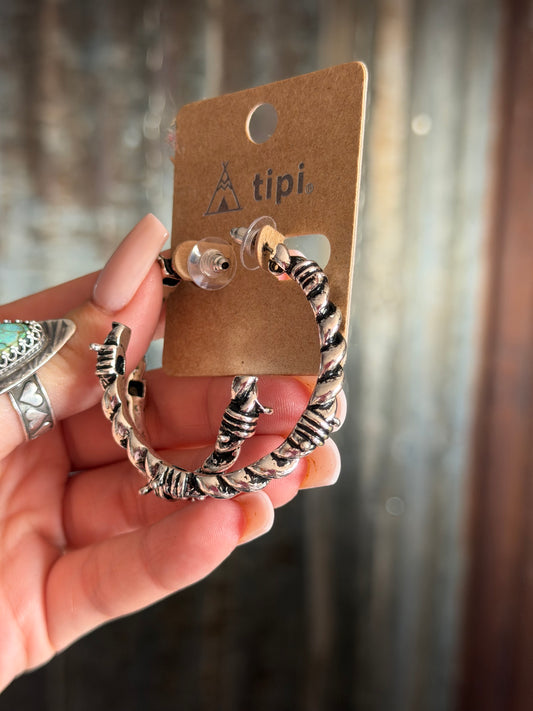 Hoop Earrings - Barbwire