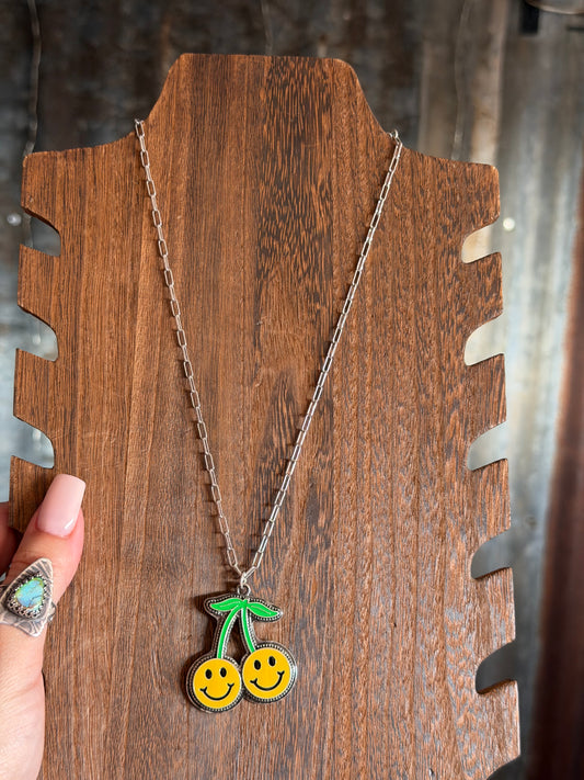 Smiley Cherry Necklace