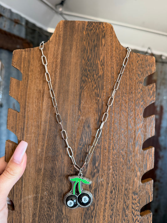8 Ball Cherry Necklace