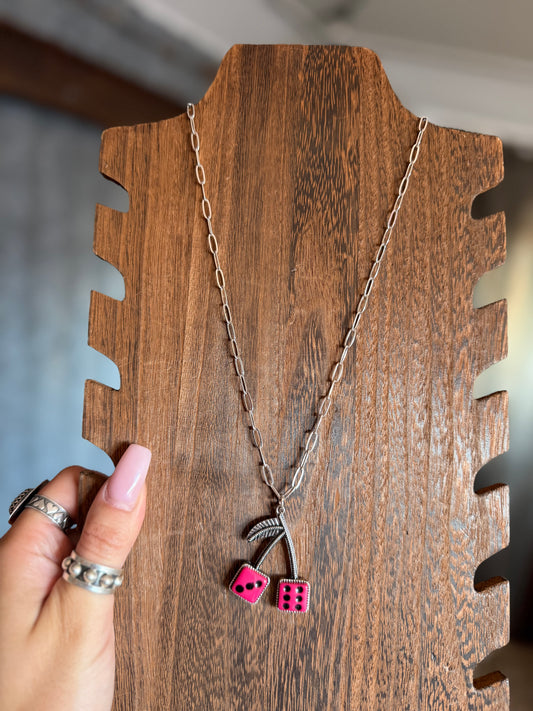 Cherry Dice Necklace
