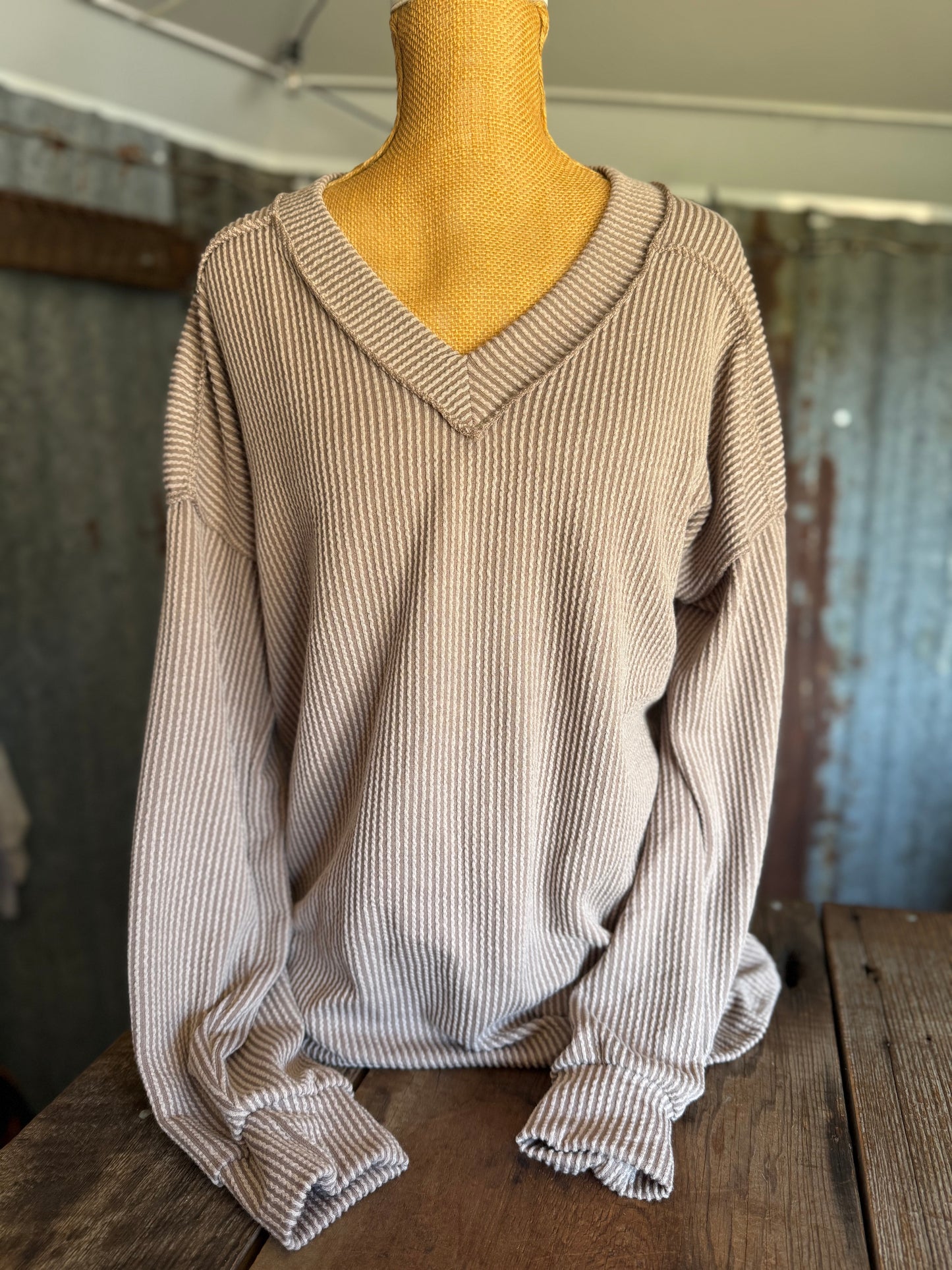 Ribbed Long Sleeve - Tan