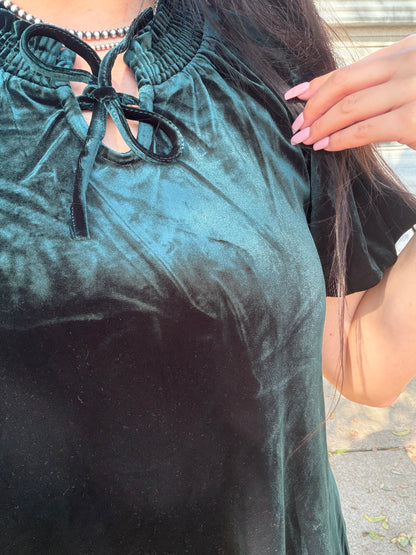 Holiday Velvet Dress - Forest