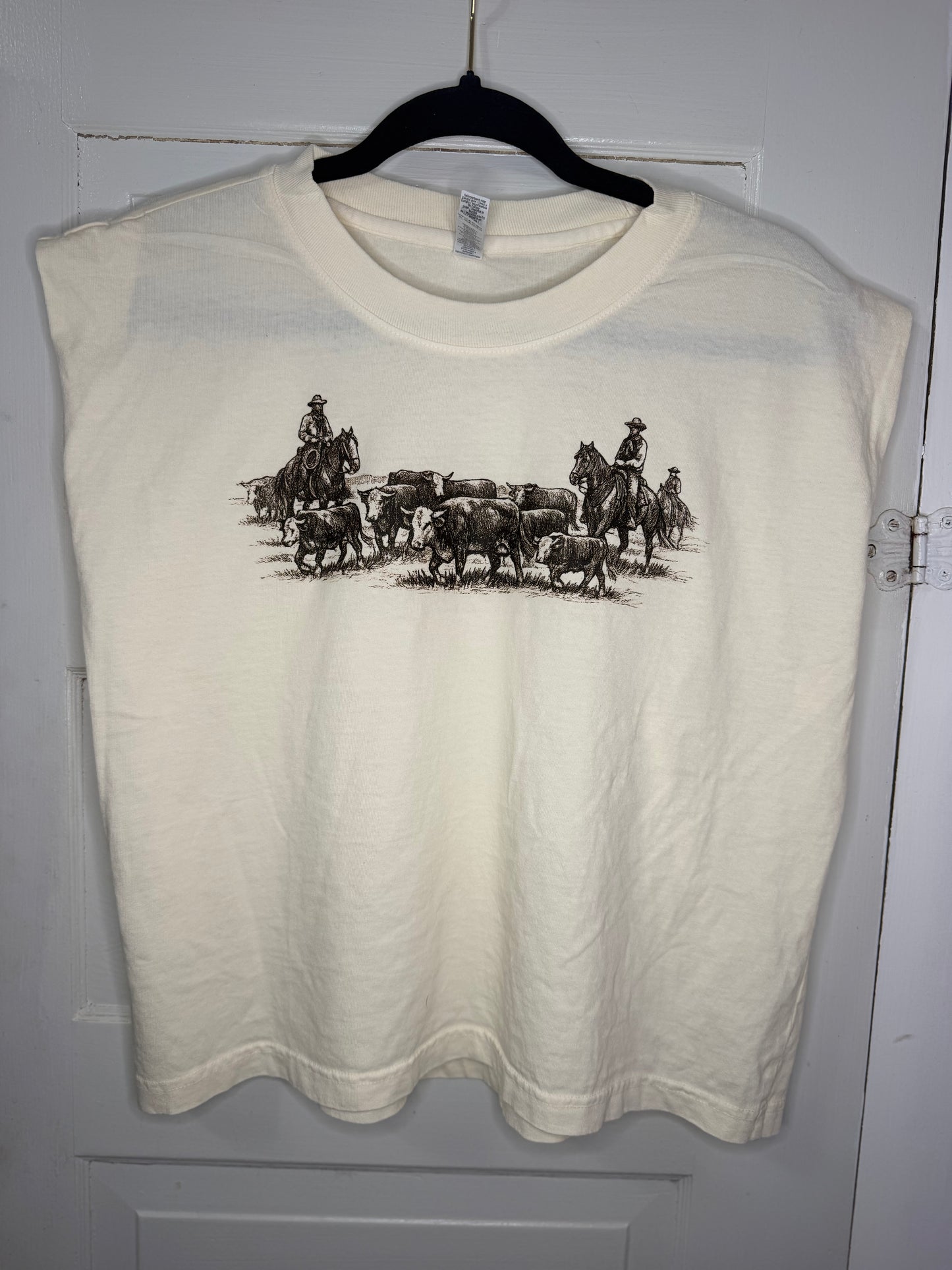 Cattle Drive Crop Tank - Cream
