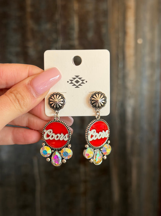 Beer Earrings - Red / Dangle