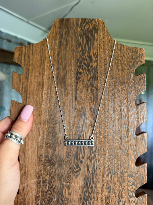 Sterling Ball Bar Necklace