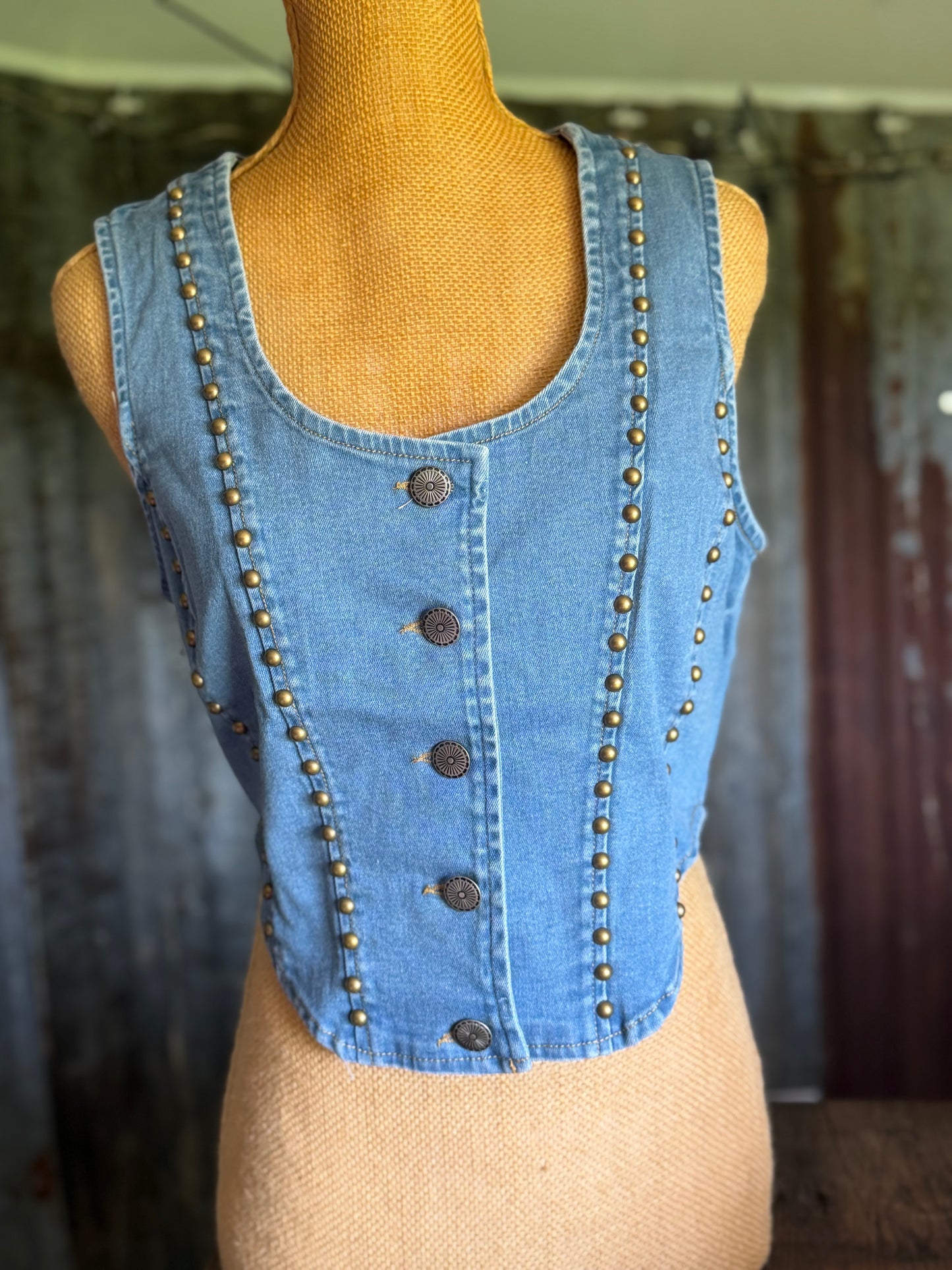 Studded Denim Vest