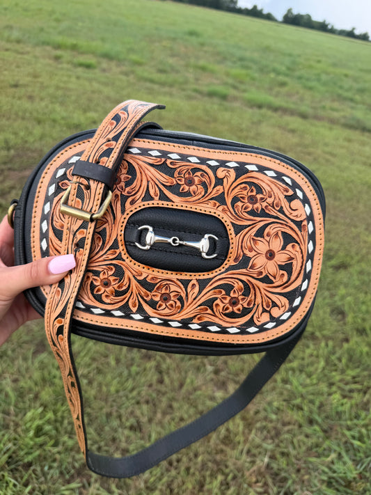 Bit / Tooled Crossbody Purse