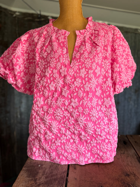 Embroidered Pink Top